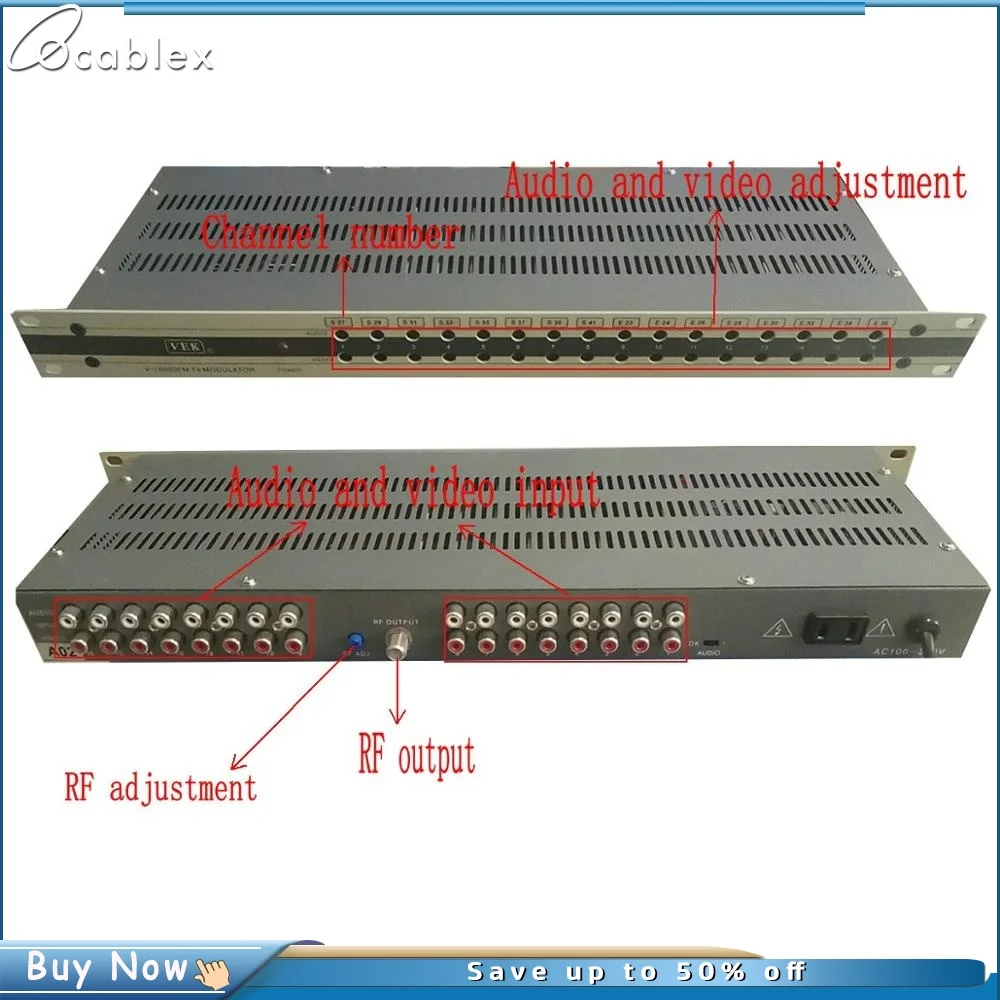 16-channel analog modulator, AV audio and video to RF signal, hotel cable TV front-end equipment