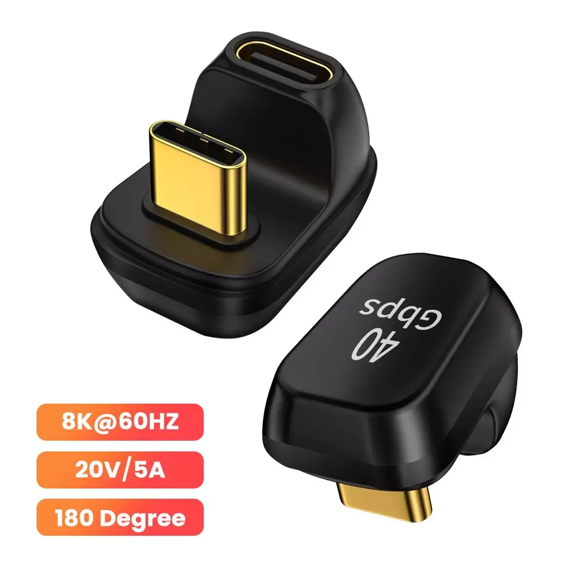 

Mini USB4.0 40Gbps Adapter U-Shape Thunderbolt3 USB C to Type C 100W Fast Charging Converter 8K@60Hz USB Type C Data Adapter