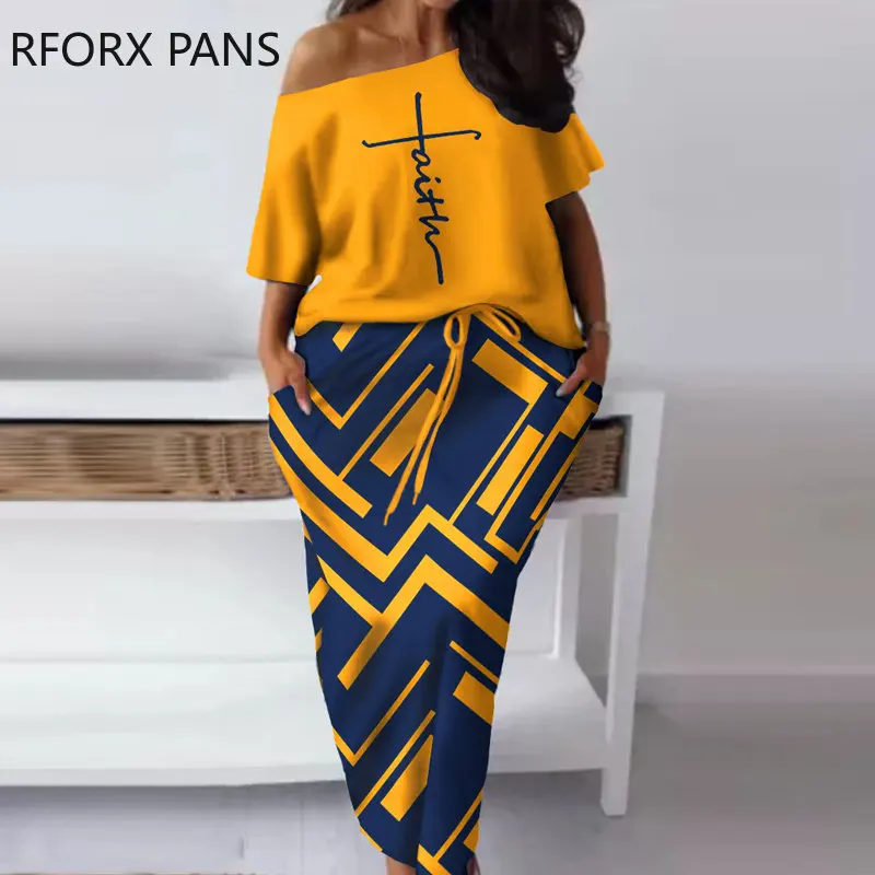 

Юбка-миди женская с коротким рукавом и открытыми плечами