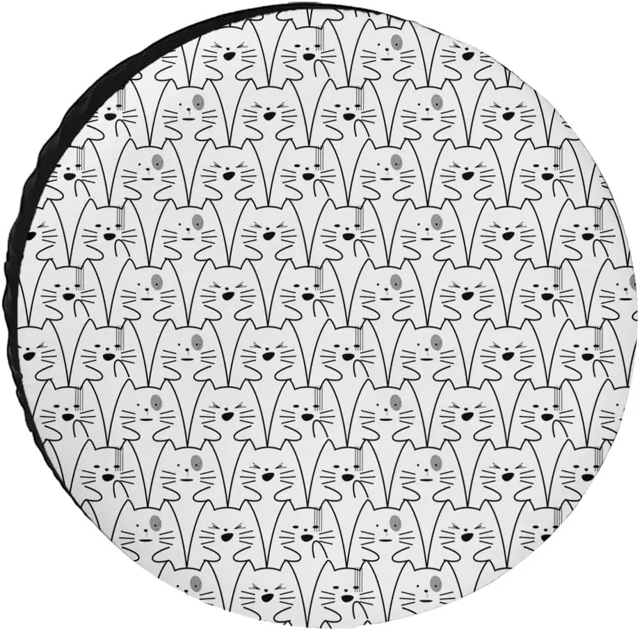 

Cute Pet White Cat Spare Tire Cover Weatherproof Dust-Proof Tire Universal Covers Fit for RV Truck SUV Motorhome Travel