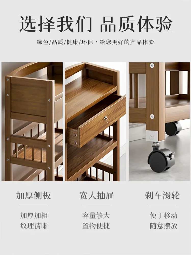 Книжная полка напольный шкив твердая древесина домашнее настольное хранилище