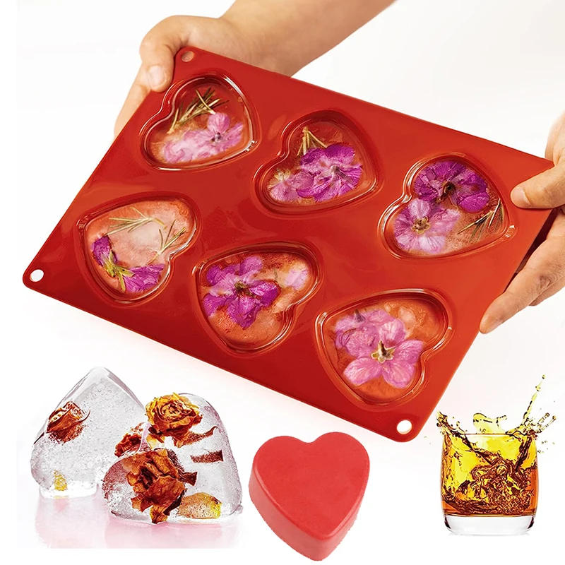 

Heart Ice Cube Tray Silicone Baking Mold For Cake Chocolate Cookies Crayon Candle Soap Dessert Mousse Tools Kitchen Accessories