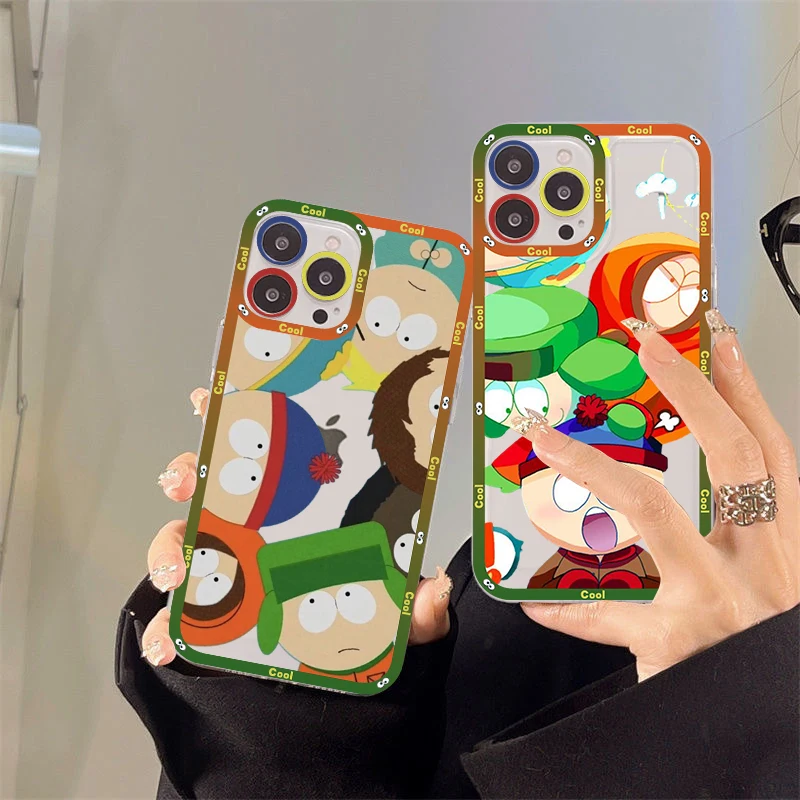 

S-South Cartoon Parks Phone Case For iPhone 14 13 12 11 Pro Max XS X XR SE 2020 6 7 8 Plus Mini Protective Cover