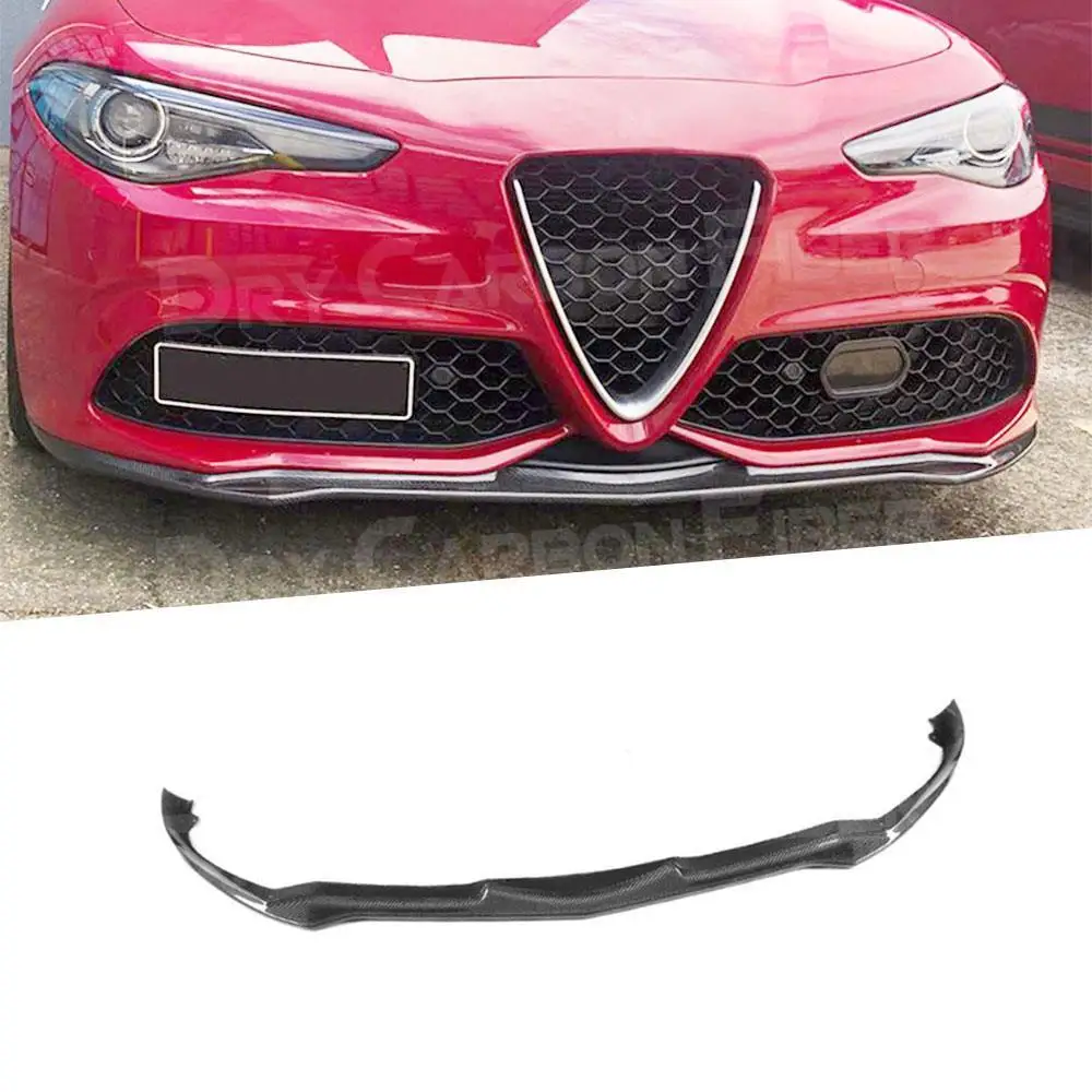Передний бампер из углеродного волокна, спойлер для подбородка для Alfa Romeo Giulia Sport Sedan 2015-2019, передний спойлер для губ