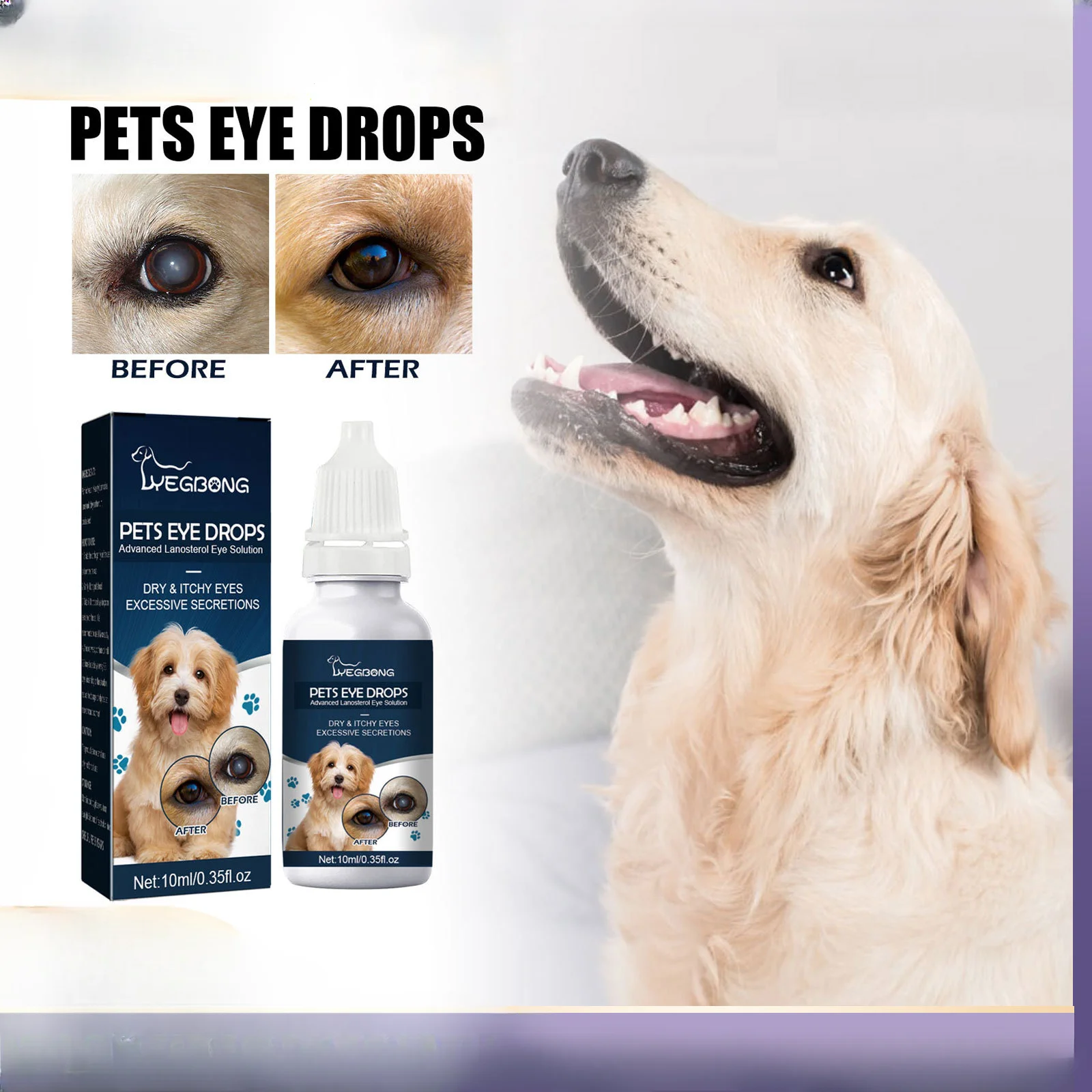 

10mlPet Eye Drops Cats And Dogs To Remove Tears Relieve Eye Itching Gentle Cleansing Eye Drops Treat Elderly Dog Early Keratitis