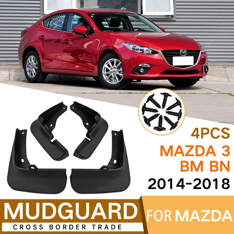 

4Pcs Car Mud Flaps For Mazda 3 BM BN Axela Hatchback 2014-2018 Mudguards Fender Mud Guard Flap Splash Flaps Accessories