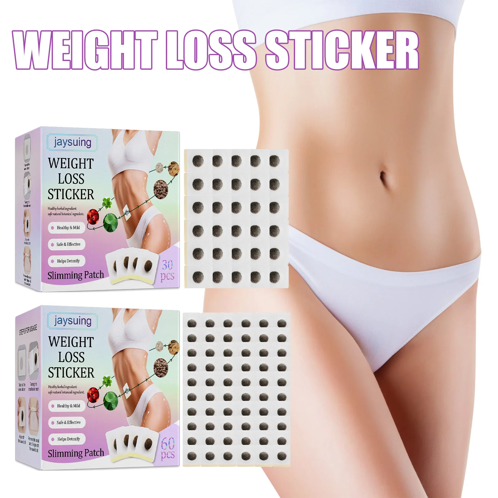 

30/60pcs Patch Diet Slimming Slim Weight Loss Adhesive Detox Pads Burn Fat Women Men Diet Perilla Detox Slim Belly Sticker care