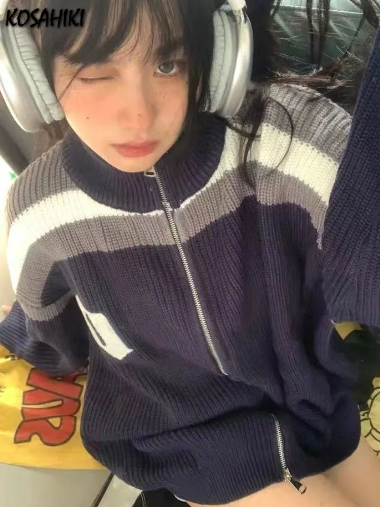 Женский кардиган на молнии в стиле Харадзюку элегантный универсальный свободный