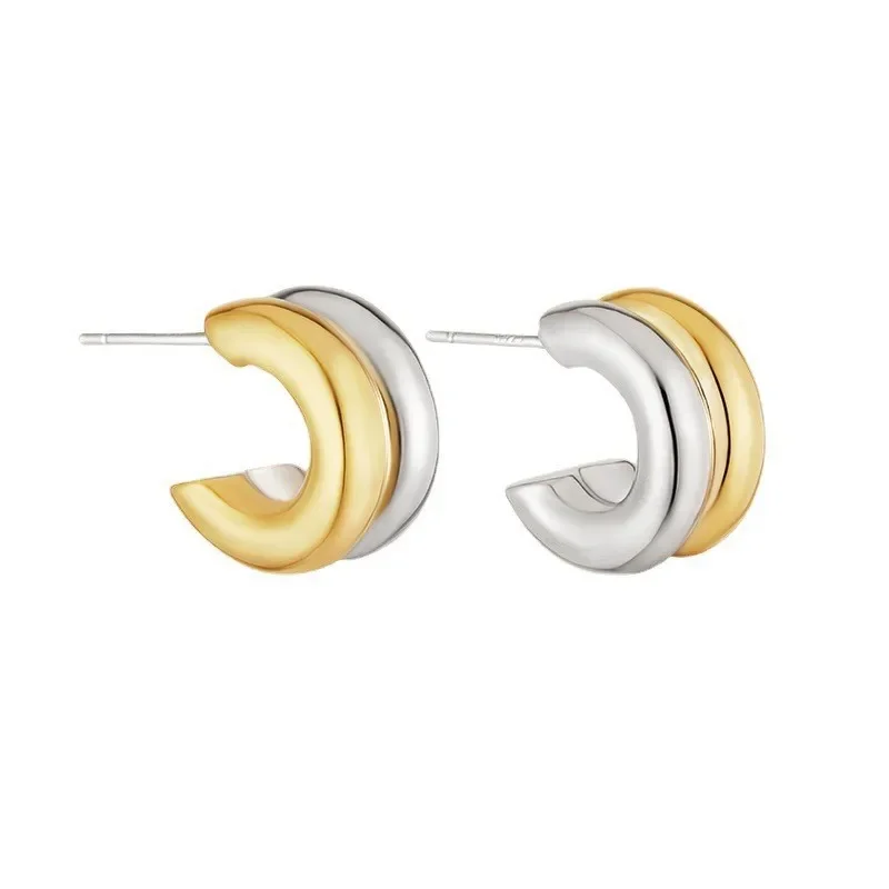 Уникальные серебряные серьги с блокировкой цветов женские простые модные