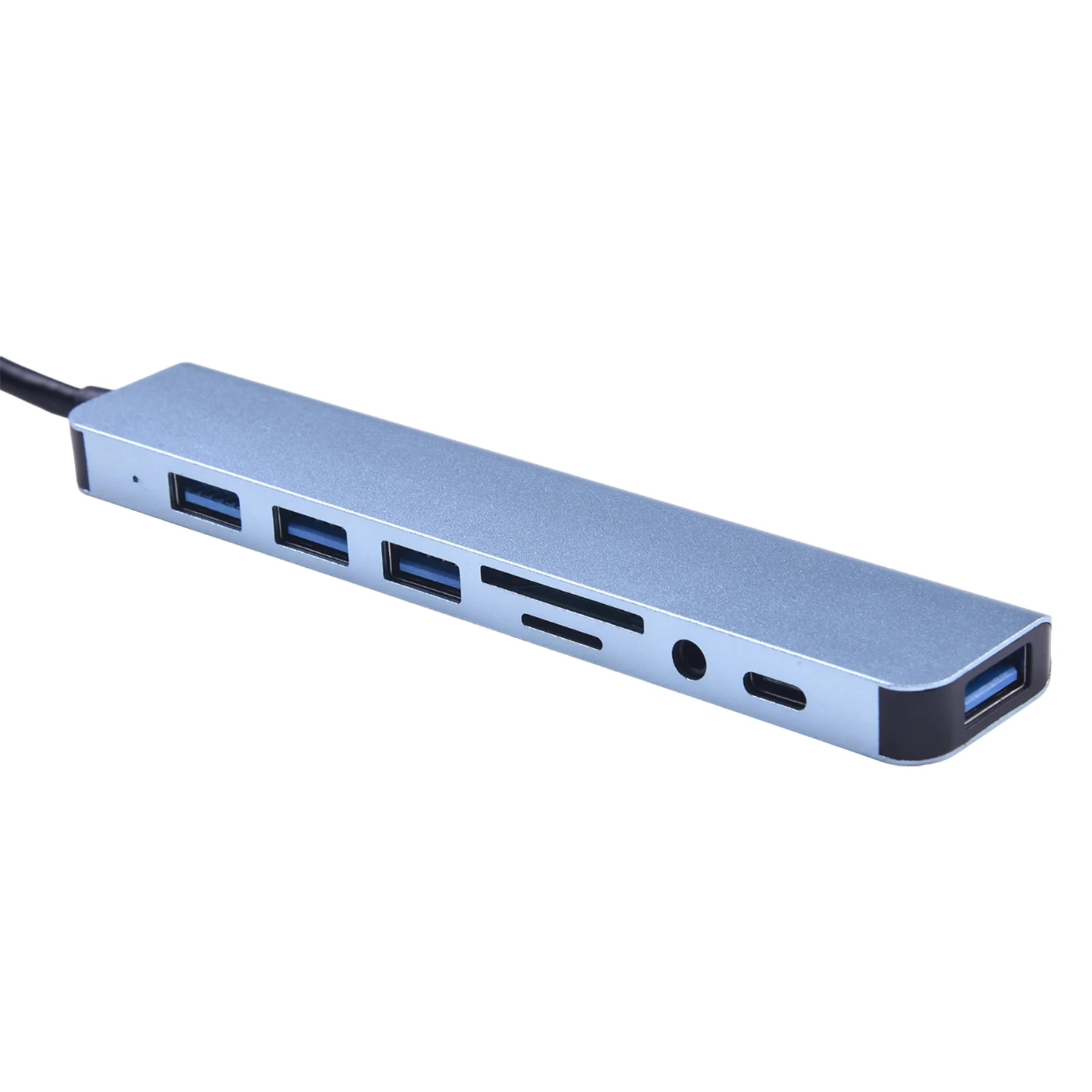 Высокоскоростная док-станция USB-концентратора 8-в-2 со звуком и зарядкой для