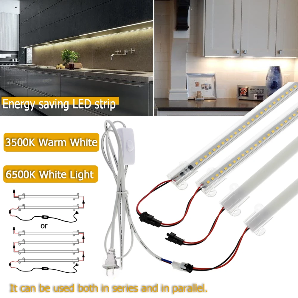 Флуоресцентный прожектор для флуоресцентной лампы дневного света, 72 светодиода, 30/40/50 см