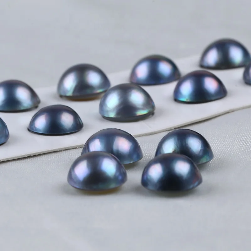 

Wholesale 13-14mm natural gray pearl loose mabe pearls beads