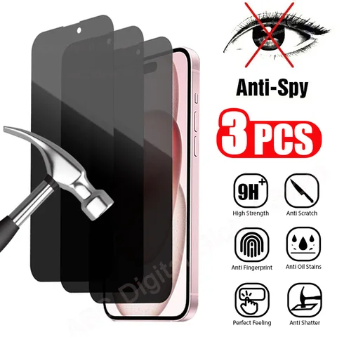 3 шт., антишпионское Защитное стекло для iPhone 15 14 13 12 11 Pro Max Mini 14 15 Plus X XS XR SE 2020 2022