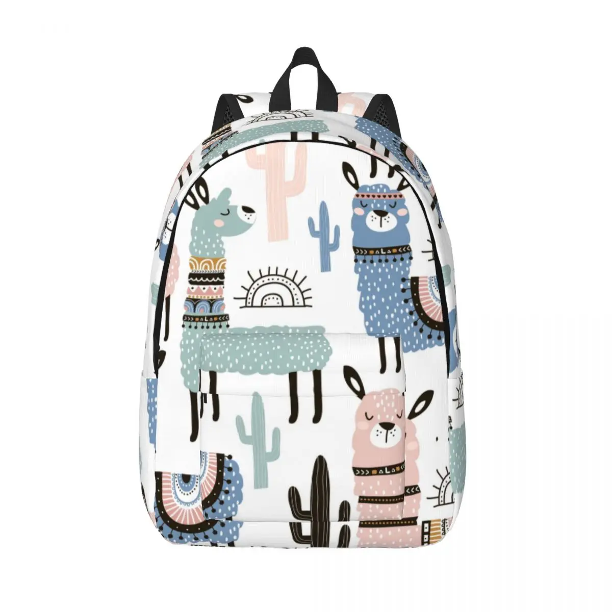 Student Bag Cute Llama And Cactus Backpack Parent-child Lightweight Backpack Couple Laptop Bag