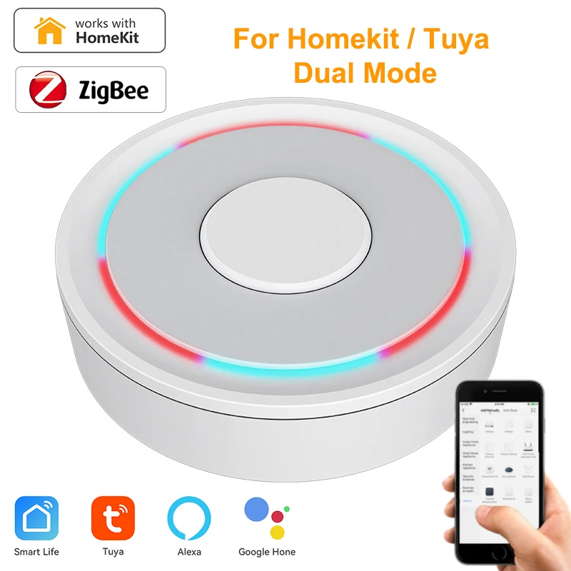 

Беспроводной пульт дистанционного управления для HomeKit Tuya ZigBee 3,0, хаб для умного дома, работает с приложением Alexa Google Home Smart Life