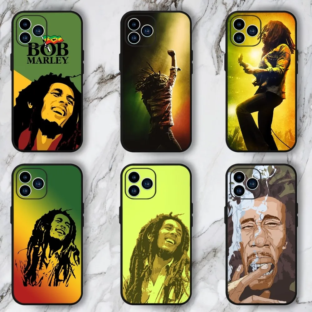 Чехол для телефона Singer B-Bob M-Marley iphone 15 14 13 12 11 Pro Max Mini X 7 8 Мягкий чехол