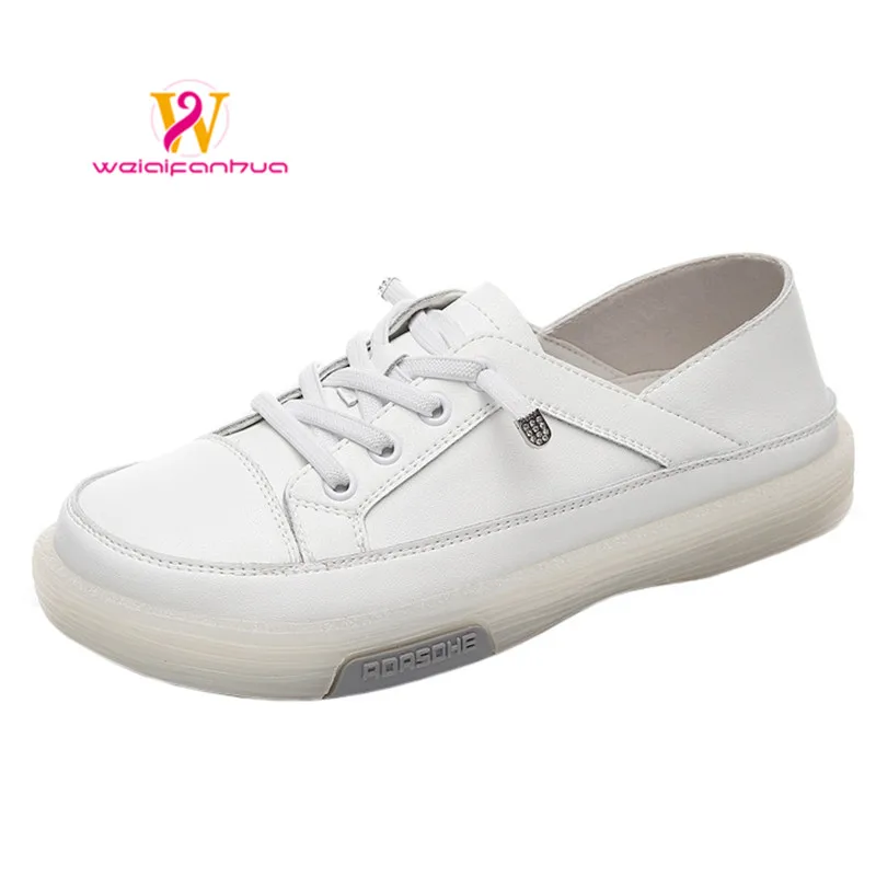 Little White Shoes Female Genuine Leather Flat Sole 2023 New Soft Soled Pregnant Mother Single Shoe Casual Nurse Board Shoes