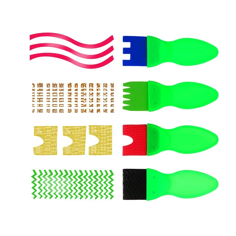 

4Pcs/set Plastic Handle Painting Kids Drawing Toys Creative DIY Art Brushes Seal Painting Tools Funny Sponge Paint Brush Seal