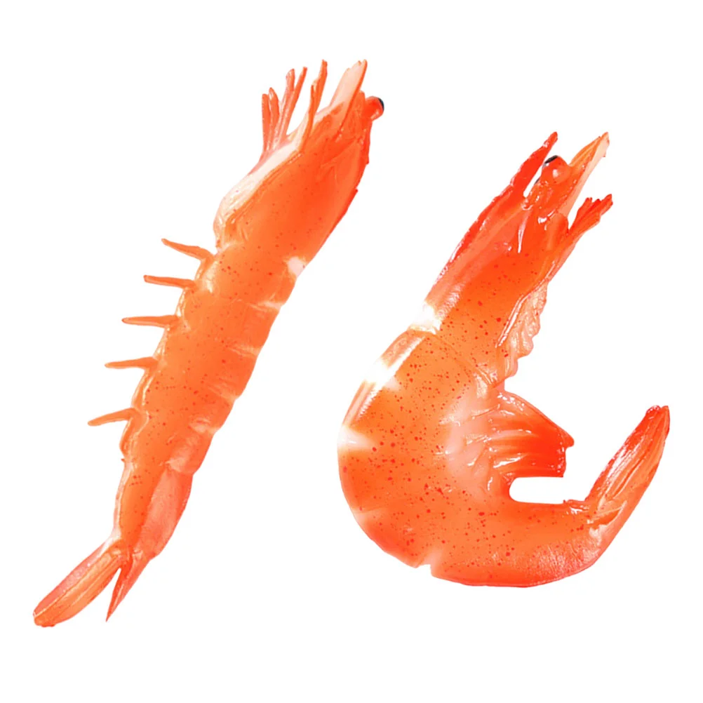 

2 Pcs Fake Shrimp Toy Fake Play Food Toy Toys 3d Manic Shrimp Simulation Shrimp Toy Childrens Toy