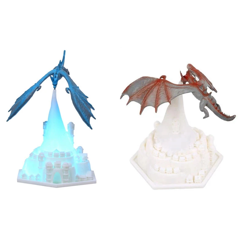 

3D Printed Fire Breathing Dragon Shape Lamp Night Light For Children Room Bedroom Animal Decoration Rechargeable Light