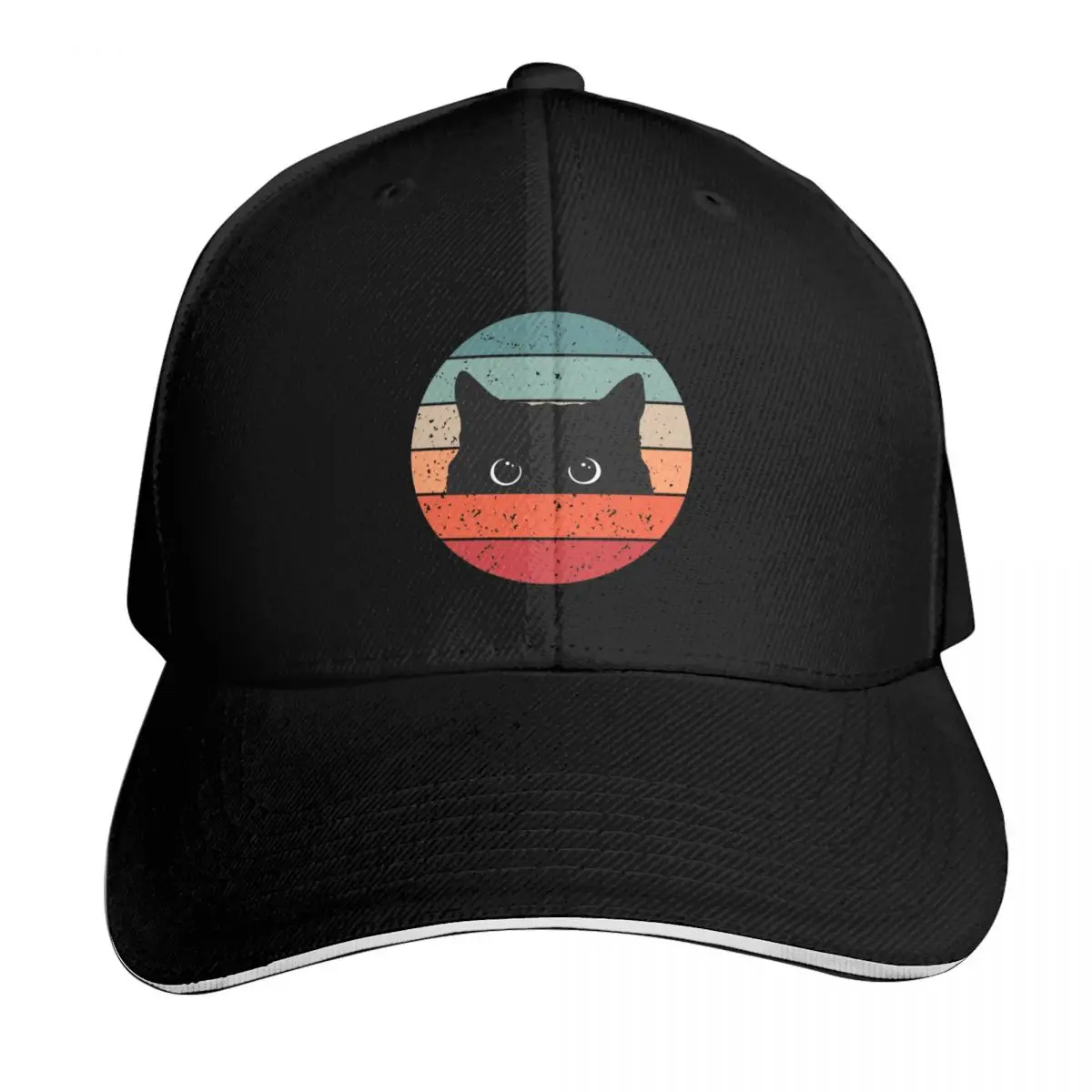 Фото Новая винтажная бейсболка Black Cat Peeking, люксовая кепка Horse Hat, кепка-тракер для женщин и мужчин 2026 года №1