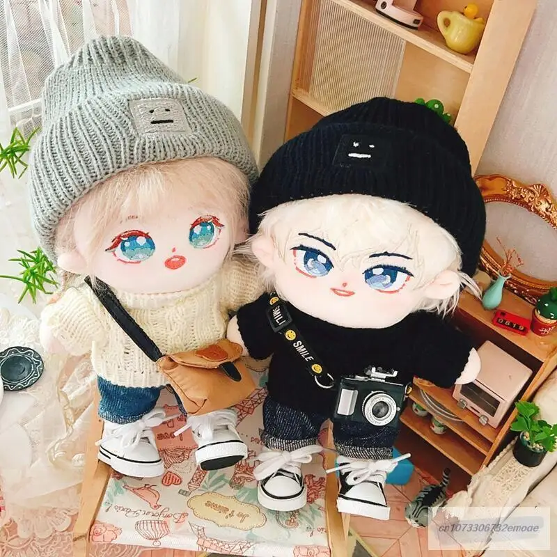 

Doll Clothes Plush 20cm Idol Doll Clothes Stray Kids Stuffed Cartoon Knitted hat scarf sweater camera model shirt toys Gift