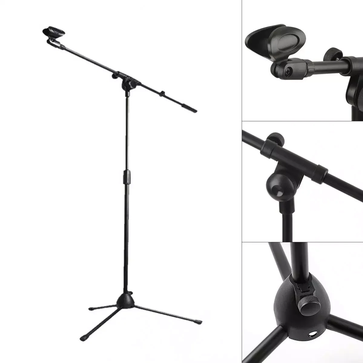 

Floor Microphone Tripod Swing Arm Retractable Metal Microphone Stand Stage Performance Live Bracket Desktop Mic Tripod