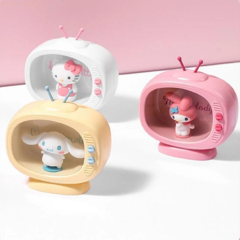 

Sanrio Figures My Melody Hello Kitty Cinnamoroll Night Light Mini Tv Kawaii Bedroom Decorative Anime Action Figure Shape Ornamen