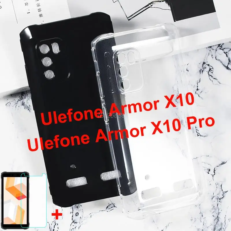 

Transparent Phone Case For Ulefone Armor X10 Pro TPU Cover Camera Protection Tempered Glass on Ulefone ArmorX10 X 10 Cases Vetro