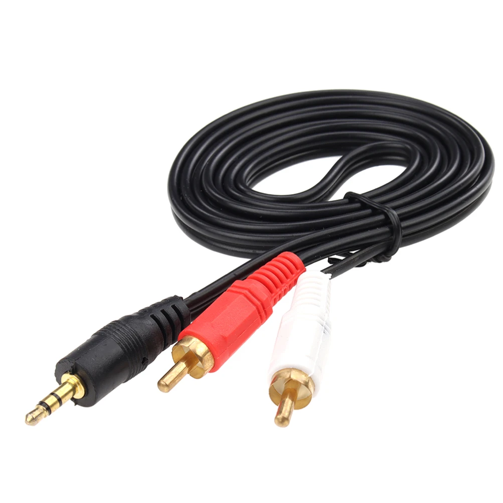 

1.5M 3.5mm Jack Connector to 2 RCA Male Music Stereo Adapter Cable Audio AUX Cord Line for Phones TV Sound Speakers