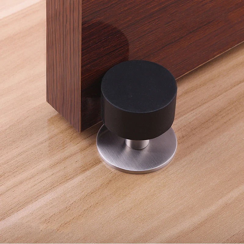 

No Drilling Door Stopper Soft Self Adhesive Door Stop Bumpers Anti Collision Stainless Steel Without Hole Door Stopper