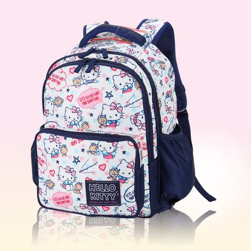 

Anime Hello Kitty Shoulders Bag Children's Schoolbag Primary School Decompression Backpack Sanrio Women's Multi-Layer Schoolbags