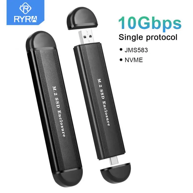 

RYRA M2 SSD Case NVME Enclosure M.2 To USB Type C 3.1 SSD Adapter For NVME PCIE NGFF SATA M/B Key SSD Disk Box M.2 SSD Case Hd