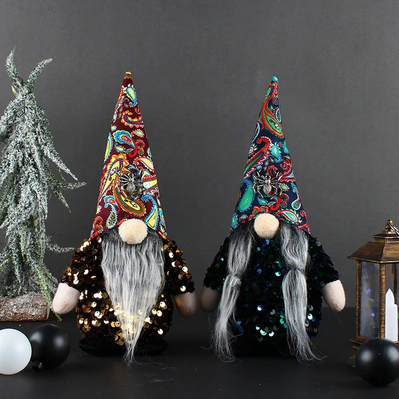 

Halloween Party Grey Beard Faceless Old Man Doll Ghost Festival Kids Toys Desktop Decor Sequin Doll Happy Halloween Party Favors