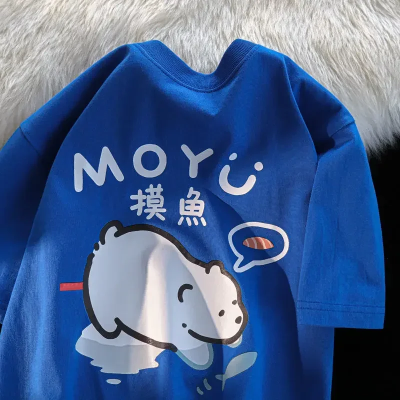 Летняя одежда в гонконгском стиле для пар с коротким рукавом свободного покроя