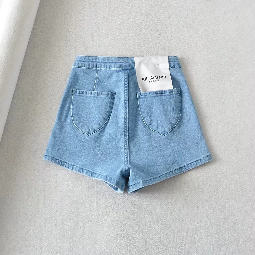 Dave&Di Supper Skinny Bermuda Women Short American Vintage AA Sexy High Waist Denim Shorts