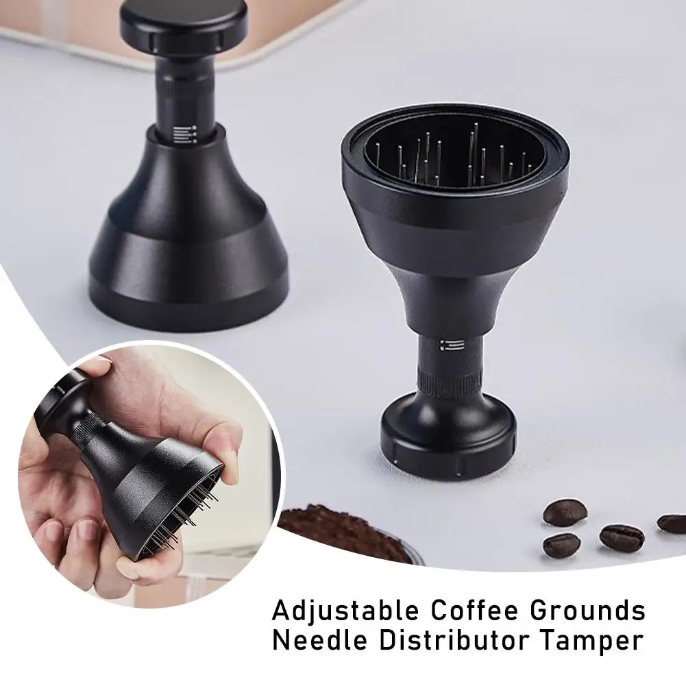 

1pc Adjustable Coffee Grounds Needle Distributor Tamper For 51 53 58mm Portafilter Espresso Coffee Distributor Stirring Too Z0H2
