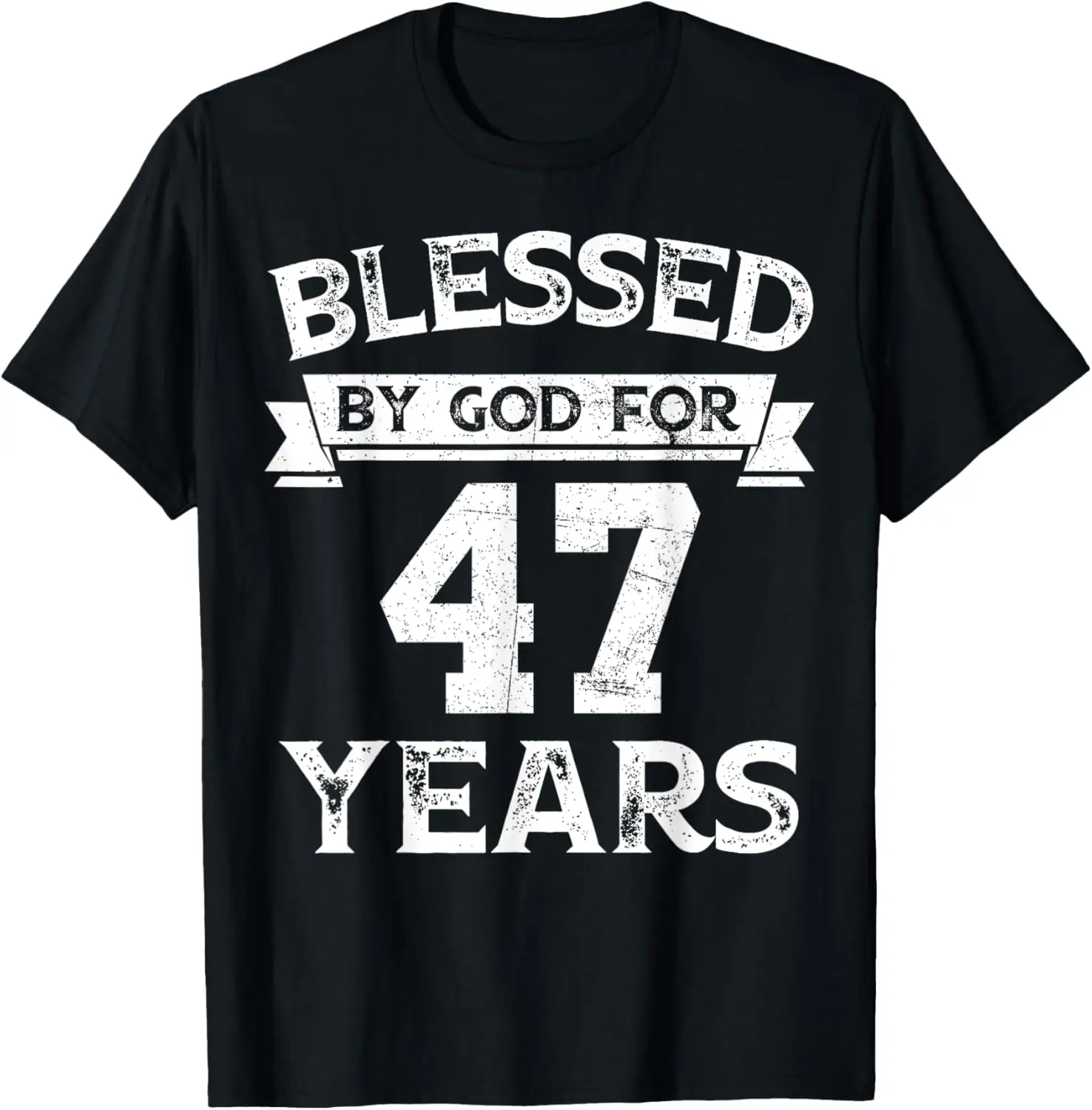 Винтажная футболка Blessed By God для 47 лет с днем