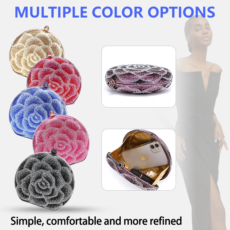 Новинка 2024 яркий блестящий клатч с инкрустированными бриллиантами Женская