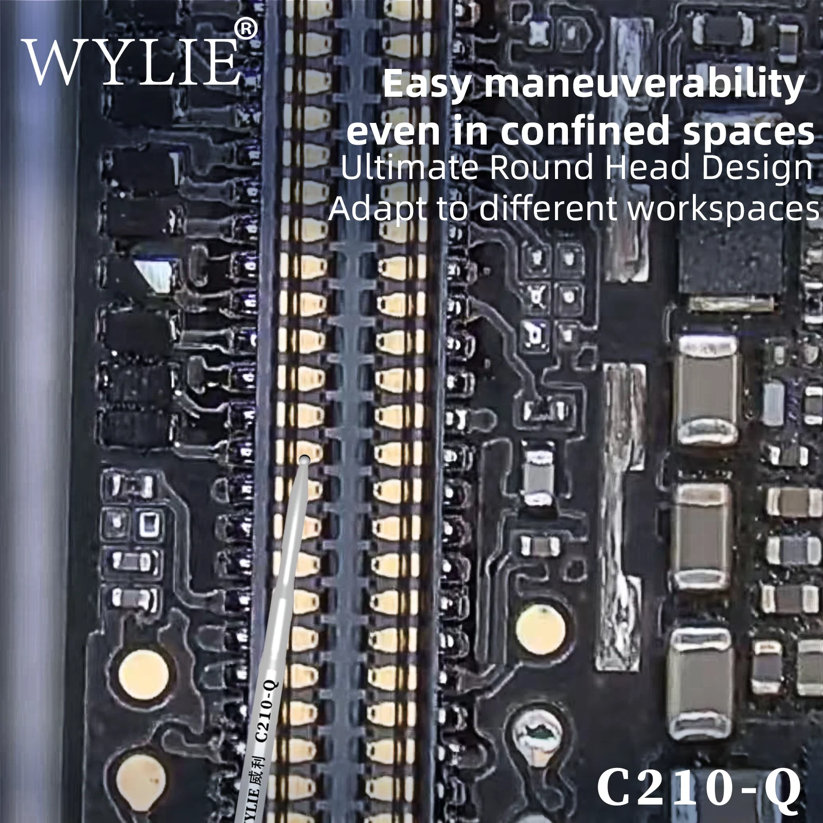 Фото WYLIE C210-Q Сферический паяльный наконечник 80 мм, нагревательный элемент, совместим с рукояткой T210, подходит для ремонта логических плат мобильных телефонов и BGA. №5