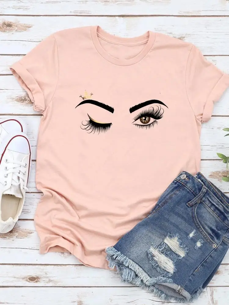 

Clothes Women Female 90s Sweet Style Eye Cute Summer T Clothing Print Graphic Tee Fashion Short Sleeve Casual T-shirts