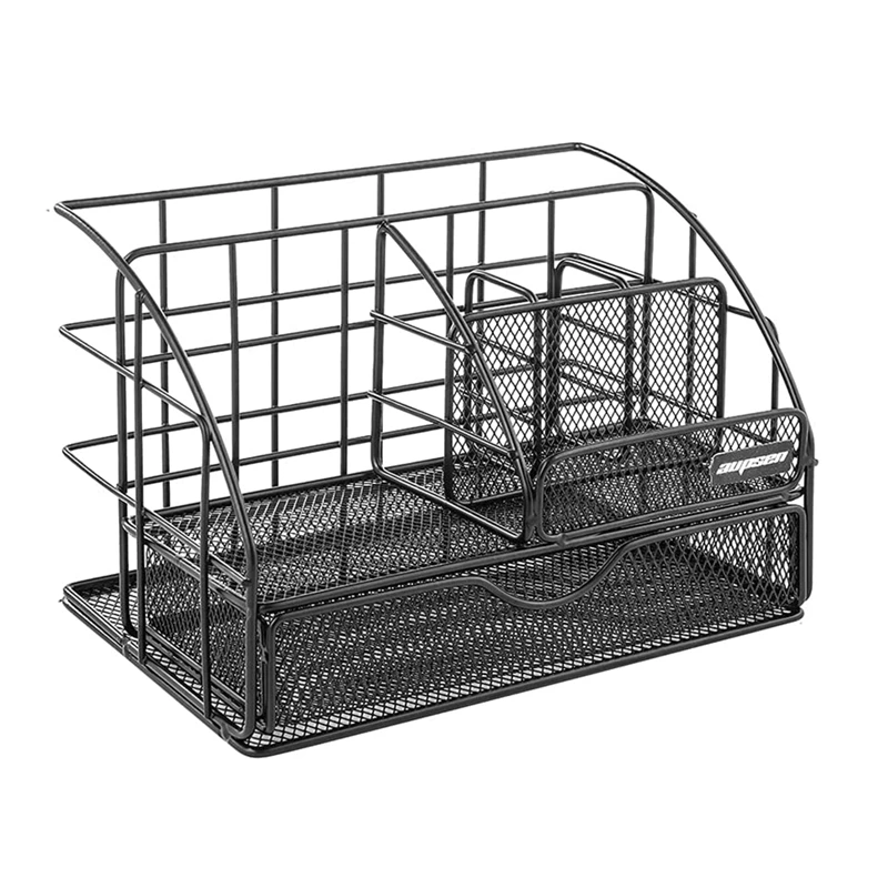 

Desk Organizers And Accessories Upgraded Desktop Organizer For Office School Or Home Features 6 Compartments (Black)