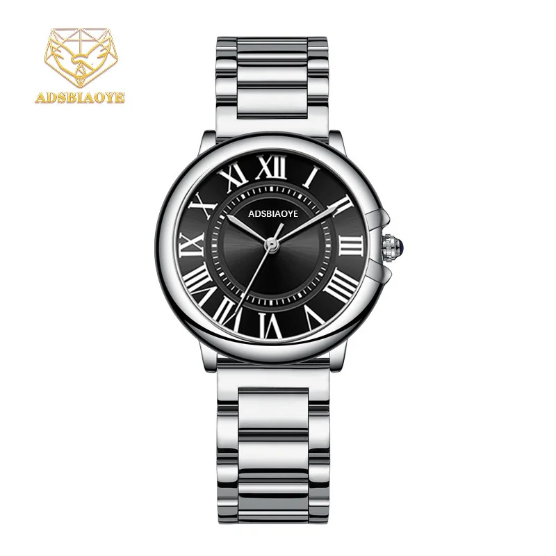 adsbiaoye Новые модные элегантные женские стальные водонепроницаемые часы для