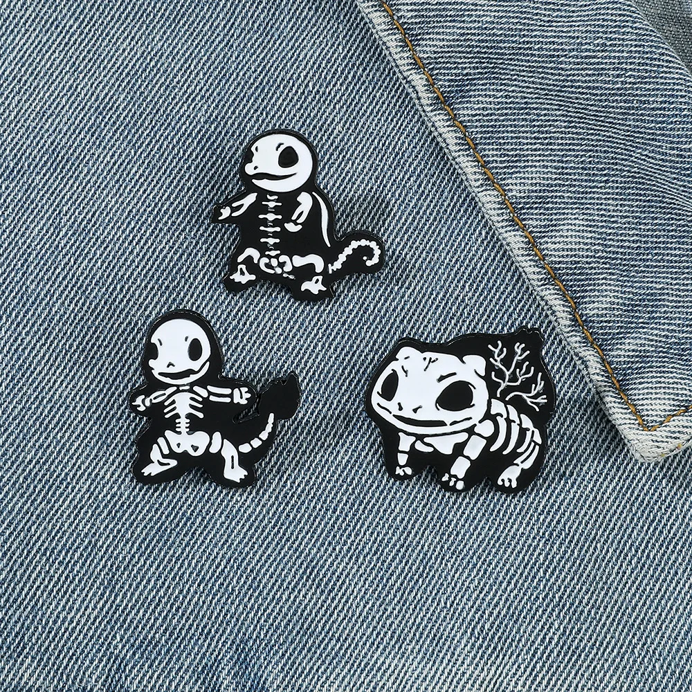 

Anime Pokemon Skull Pins Figure Pikachu Meowth Japanese Style Cartoon Movies Badge Pin Lapel Pin Animal Brooch Gifts for Friends