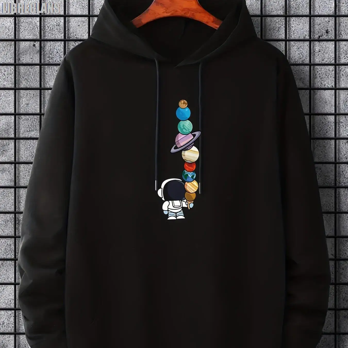 

Мужской пуловер-кенгуру с модным принтом, осень 2023