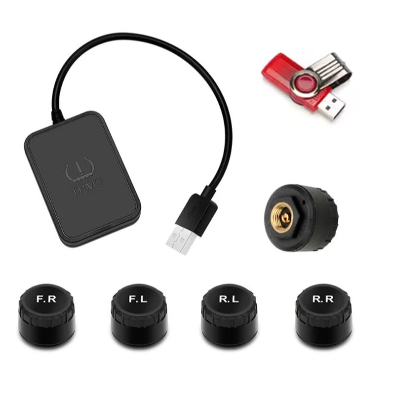

USB Android Автомобильный TPMS Беспроводная передача Система контроля давления в шинах Android Навигация TPMS с 4-сенсорами Сигнализация