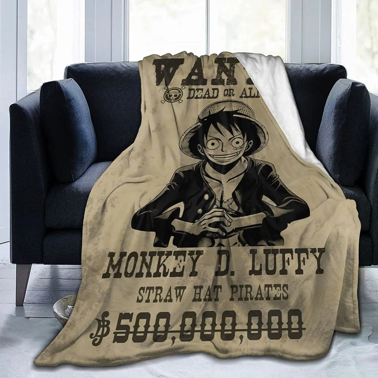 

Monkey D Luffy Wanted Soft Flannel Blanket Lightweight Fleece Blanket Air Conditioner is Suitable for Bedroom Living Room Sofa