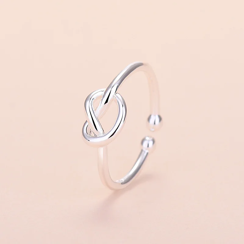 

New 2022 Designer Silver Plated Love Knot Ring With Opening Ring