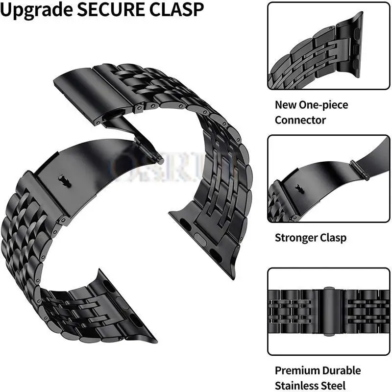 Stainless Steel Strap + case For Apple watch band 41mm 45mm 44mm 40mm 42mm 38mm link bracelet Wrist belt iWatch 7 6 5 4 3 2 SE