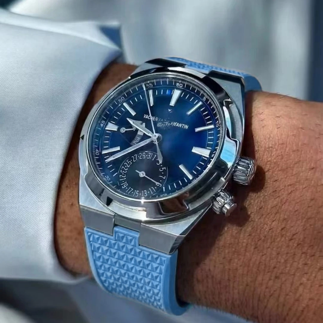 Ремешок для часов Vacheron Constantin Overseas 4500V 5500V 7900V из каучука FKM со стальными концевыми звеньями (art.: 3920da74a106c) - 3920da74a106c